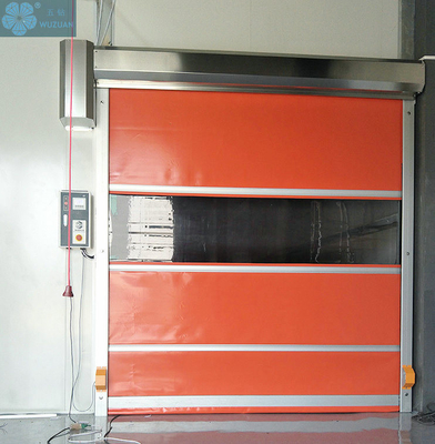                  Automatic Plastic Rapid Folding Roller Shutter Fast Door Security Industrial High Speed Roll up PVC Door             